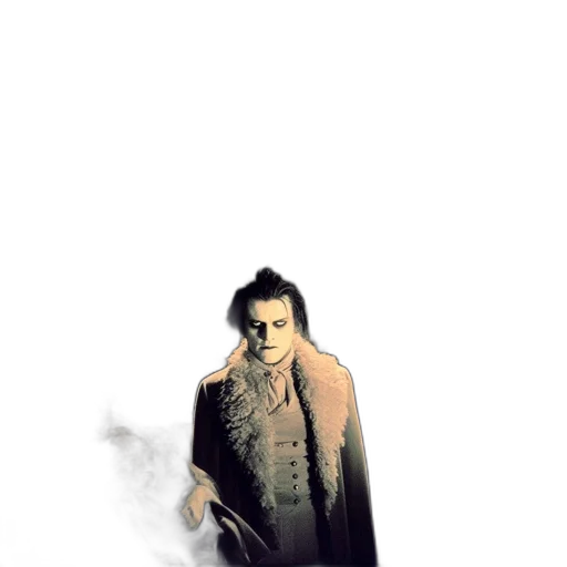 jacket, staff, face, comic book art transparent PNG cut-out