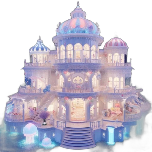 building, crown, 3d render, concept art transparent PNG cut-out