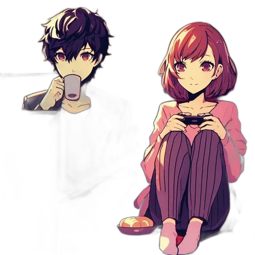 pixel art, anime, concept art, watercolor transparent PNG cut-out