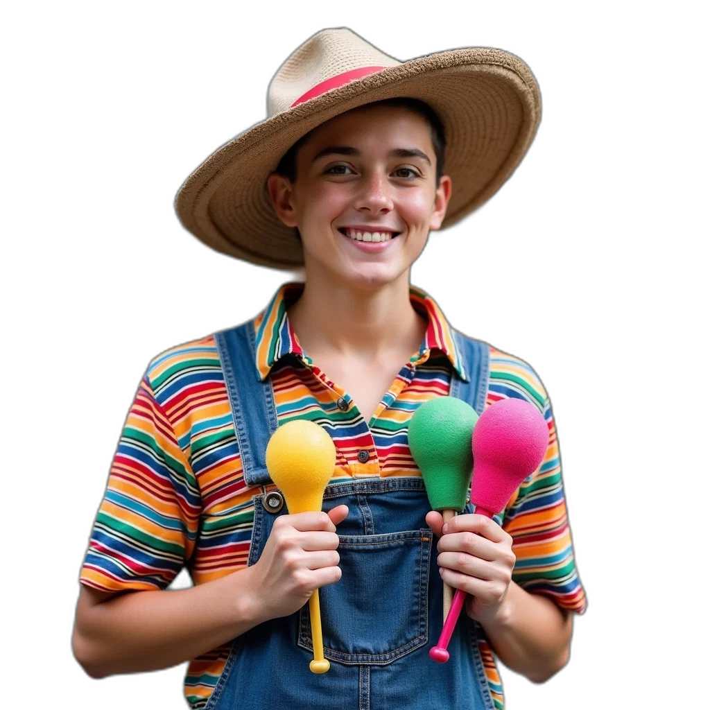 hat, staff, umbrella, face transparent PNG cut-out