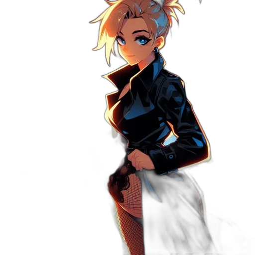 jacket, staff, dress, weapon transparent PNG cut-out