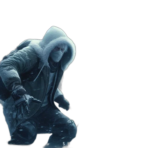 jacket, mask, weapon, creature transparent PNG cut-out