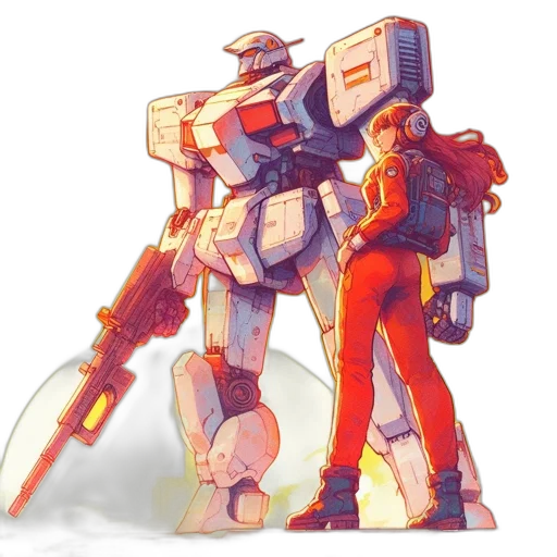 robot, weapon, jacket, sword transparent PNG cut-out
