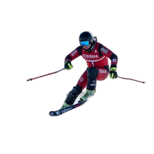 skier, competing, slalom, event transparent PNG cut-out