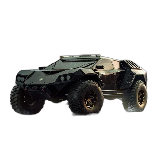 car, 3d render, concept art, black transparent PNG cut-out