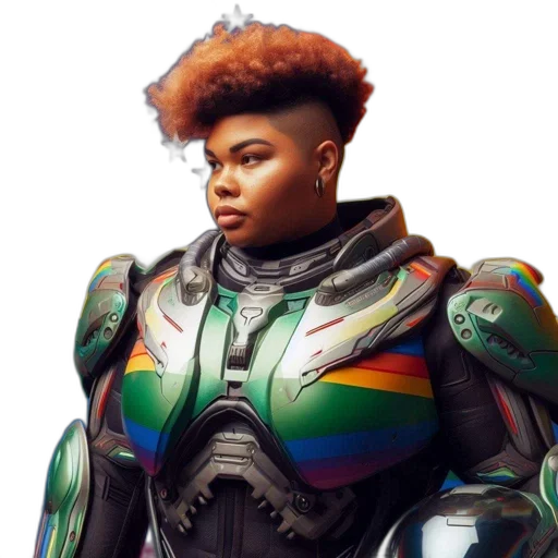 jacket, robot, face, weapon transparent PNG cut-out