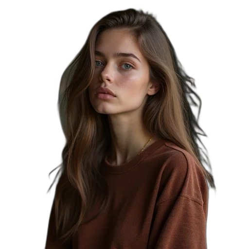 jacket, face, dress, hair transparent PNG cut-out