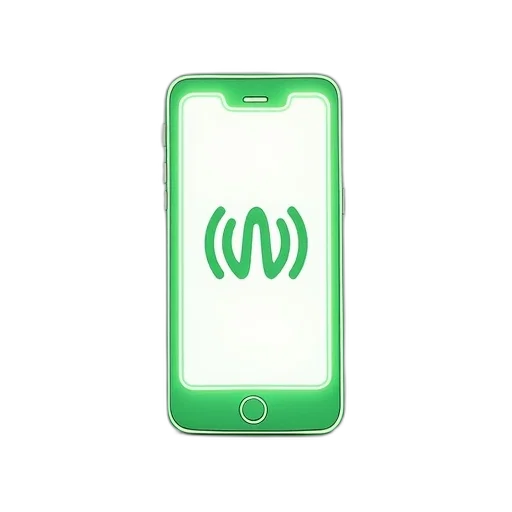 stylized, illustration, smartphone, green transparent PNG cut-out
