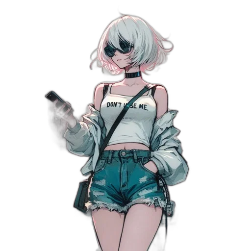 jacket, dress, staff, robot transparent PNG cut-out