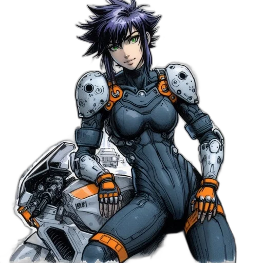 robot, weapon, concept art, cyberpunk transparent PNG cut-out