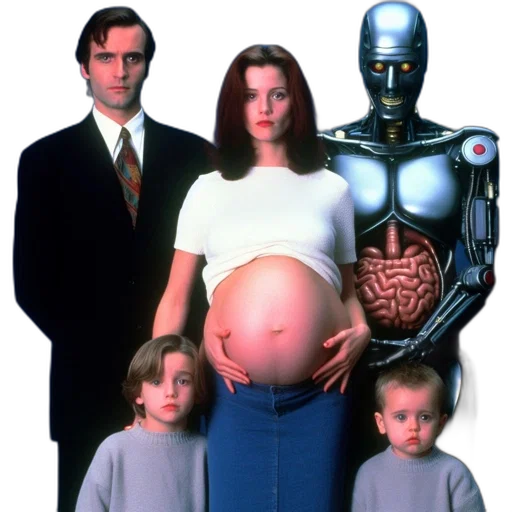 robot, concept art, outer space, family transparent PNG cut-out