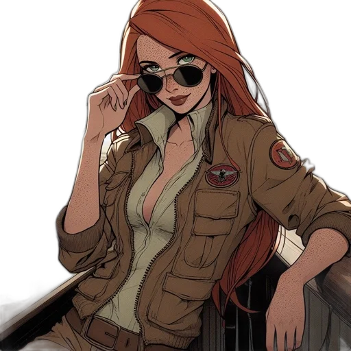 jacket, staff, weapon, comic book art transparent PNG cut-out