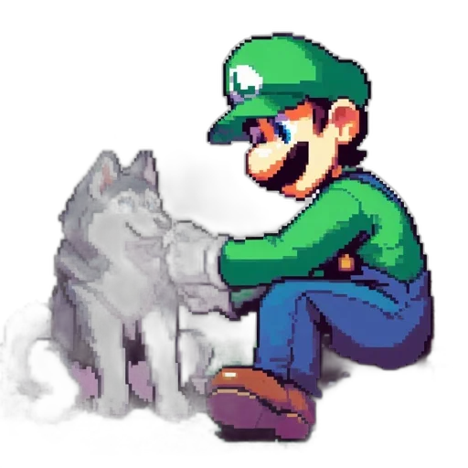 animal, creature, staff, pixel art transparent PNG cut-out