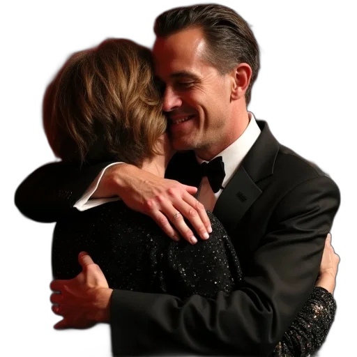 aaron, lee, hugging, his transparent PNG cut-out