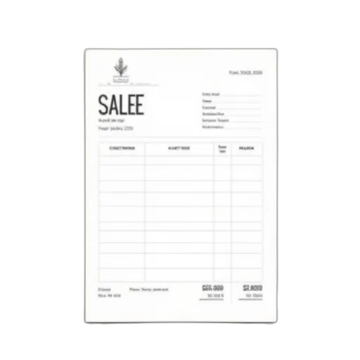 sample, sales, receipt, template transparent PNG cut-out
