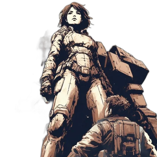 jacket, comic book art, concept art, cyberpunk transparent PNG cut-out