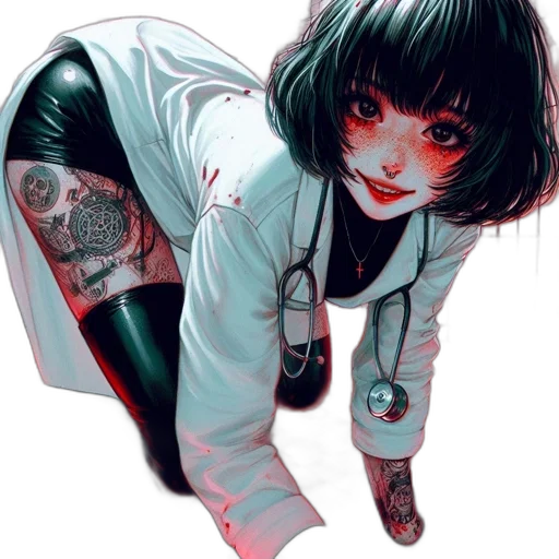 jacket, robot, comic book art, cyberpunk transparent PNG cut-out