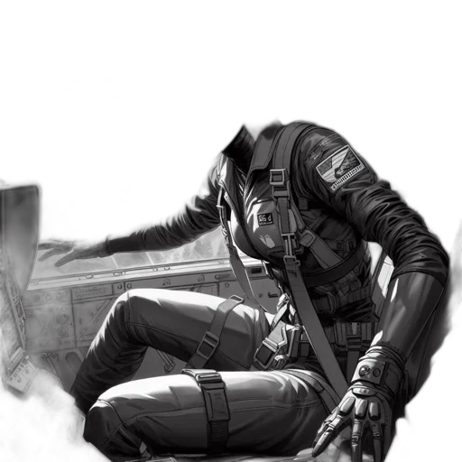 jacket, mask, weapon, robot transparent PNG cut-out