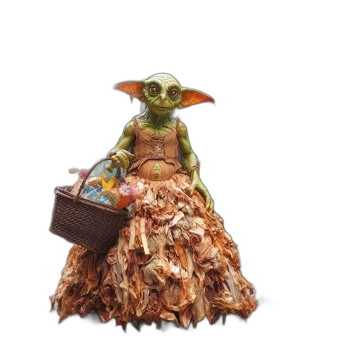 dress, creature, dragon, staff transparent PNG cut-out