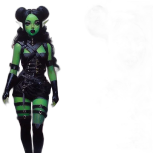 concept art, fantasy art, 3d render, green transparent PNG cut-out