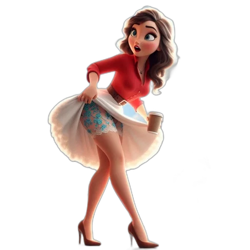 dress, cartoon, 3d render, concept art transparent PNG cut-out