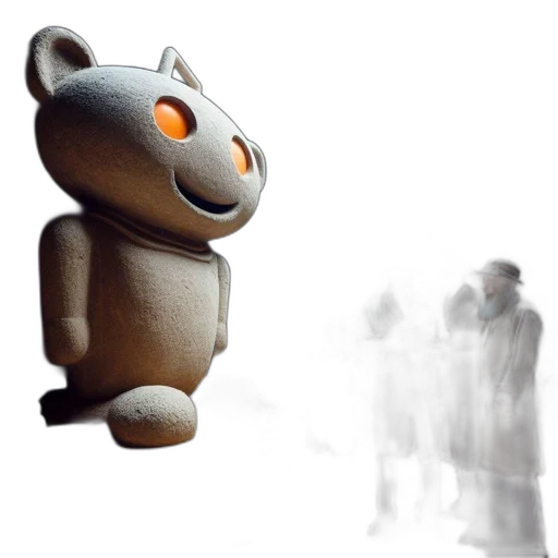 robot, creature, staff, 3d render transparent PNG cut-out