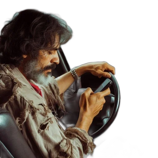 car, jacket, man, drives transparent PNG cut-out