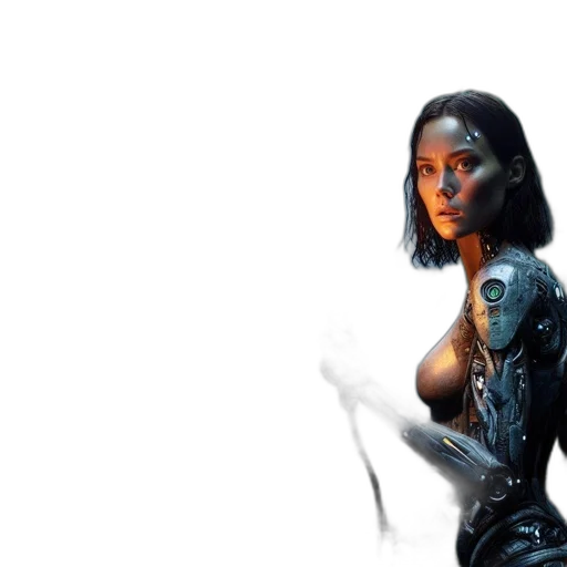 robot, sword, concept art, comic book art transparent PNG cut-out