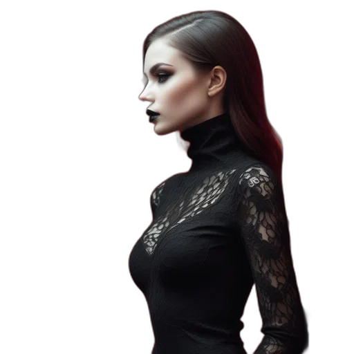 dress, jewelry, jacket, face transparent PNG cut-out