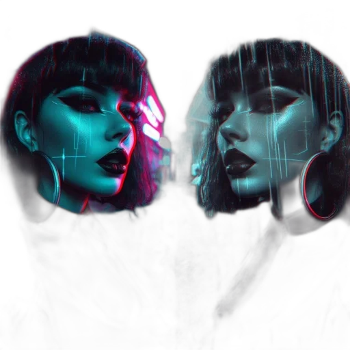 face, mask, cyberpunk, photorealistic transparent PNG cut-out