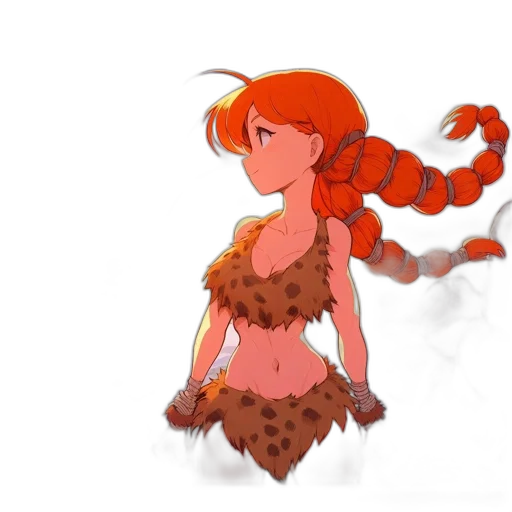 dress, staff, flower, creature transparent PNG cut-out