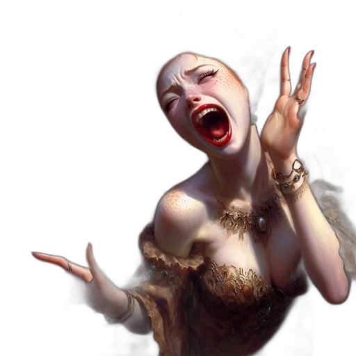 creature, face, jewelry, dress transparent PNG cut-out