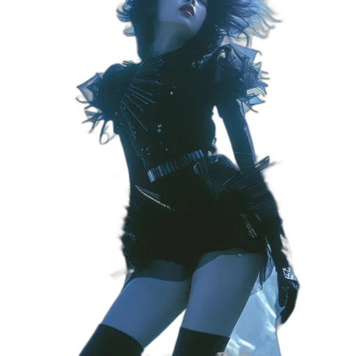 dress, creature, jacket, staff transparent PNG cut-out