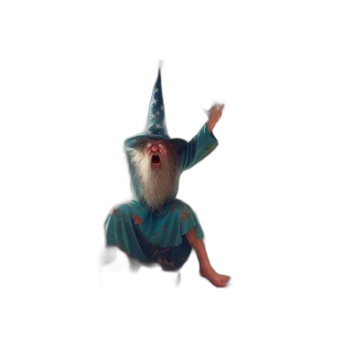 creature, staff, dragon, hat transparent PNG cut-out