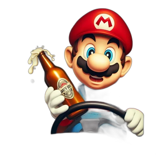 bottle, weapon, hat, 3d render transparent PNG cut-out