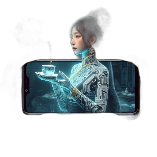 robot, staff, face, dress transparent PNG cut-out