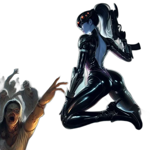 concept art, comic book art, cyberpunk, 3d render transparent PNG cut-out
