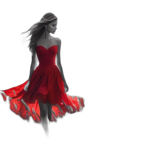 dress, hair, flower, concept art transparent PNG cut-out