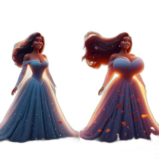 dress, hair, crown, concept art transparent PNG cut-out