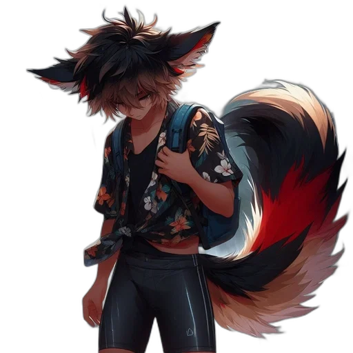 jacket, staff, animal, weapon transparent PNG cut-out
