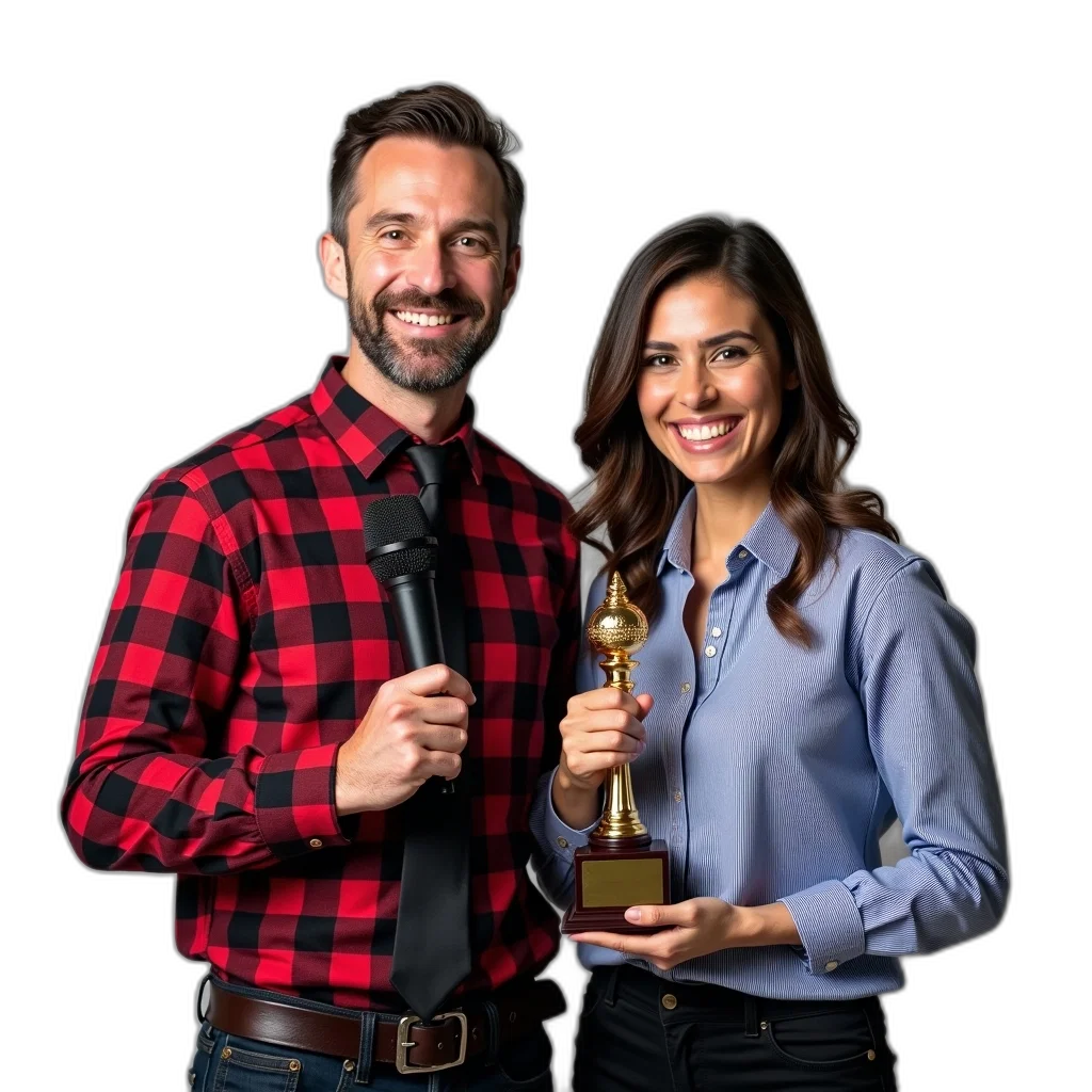 staff, bottle, man, woman transparent PNG cut-out