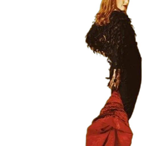 dress, jacket, staff, hair transparent PNG cut-out