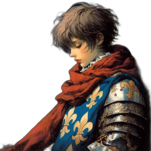 sword, face, jacket, weapon transparent PNG cut-out