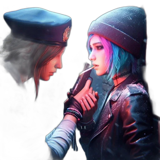 jacket, hat, face, concept art transparent PNG cut-out