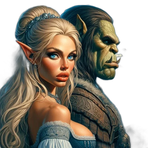 face, fantasy art, concept art, photorealistic transparent PNG cut-out