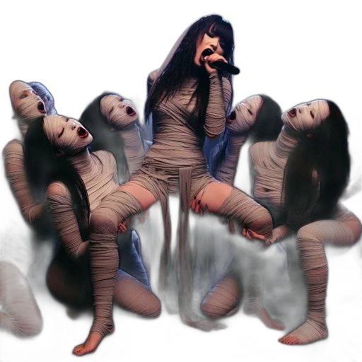 creature, hair, mask, dress transparent PNG cut-out