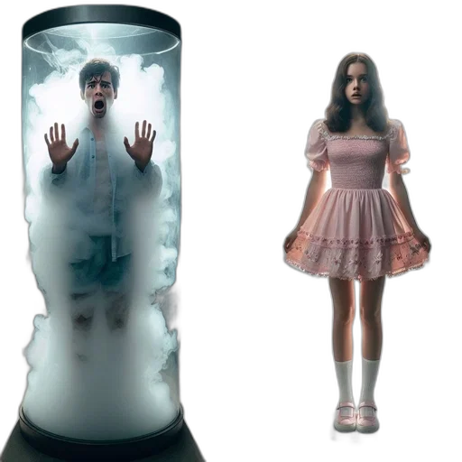 dress, bottle, creature, concept art transparent PNG cut-out