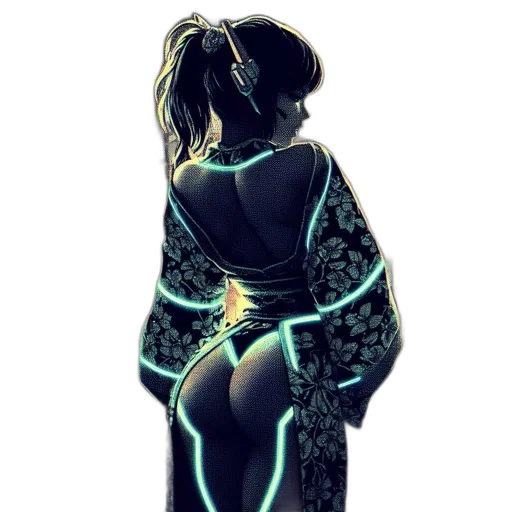 dress, jacket, cyberpunk, concept art transparent PNG cut-out