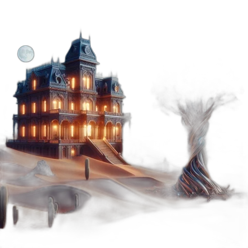 building, concept art, fantasy art, watercolor transparent PNG cut-out