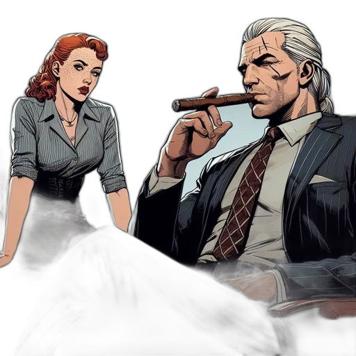 comic book art, concept art, cartoon, fantasy art transparent PNG cut-out